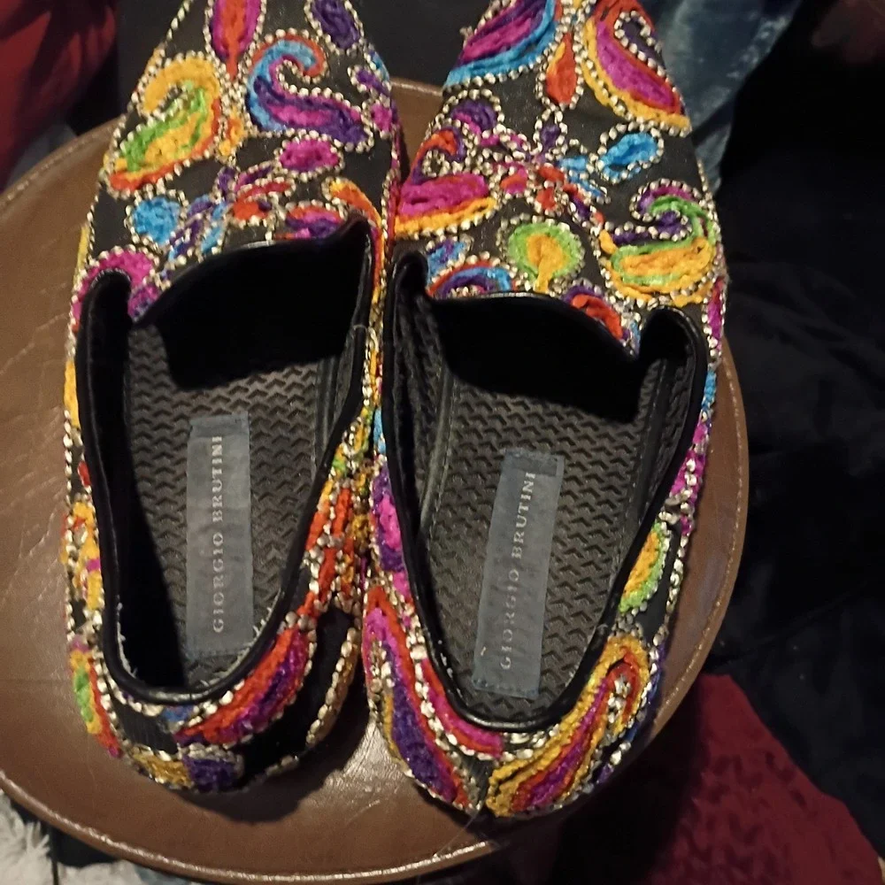 Giorgio Brutini Men's Colorful Fabric Slip On Loafers US Shoe Size 13